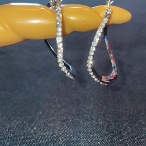 Silver and rhinestone earrings